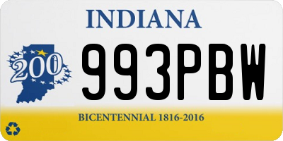 IN license plate 993PBW