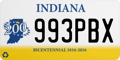 IN license plate 993PBX