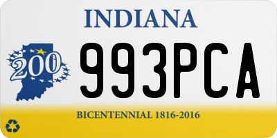 IN license plate 993PCA