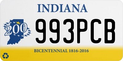 IN license plate 993PCB