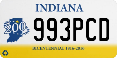 IN license plate 993PCD