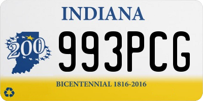 IN license plate 993PCG