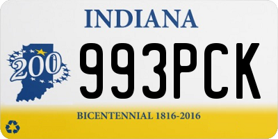 IN license plate 993PCK