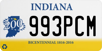 IN license plate 993PCM