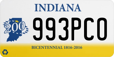 IN license plate 993PCO