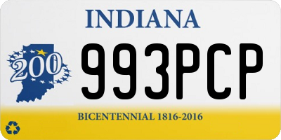 IN license plate 993PCP