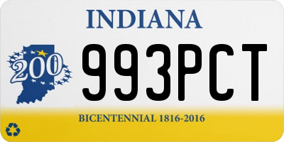 IN license plate 993PCT