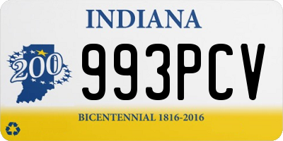 IN license plate 993PCV