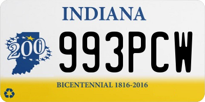 IN license plate 993PCW