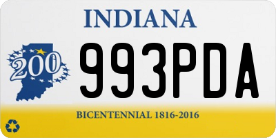 IN license plate 993PDA