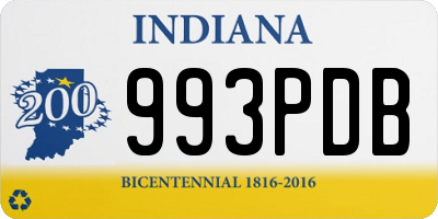 IN license plate 993PDB