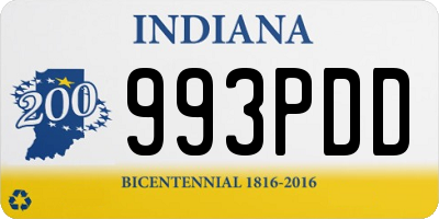 IN license plate 993PDD