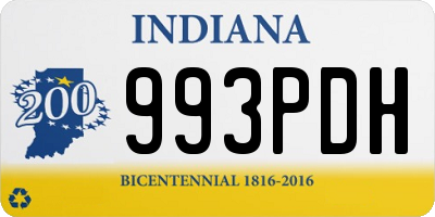 IN license plate 993PDH