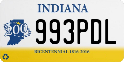 IN license plate 993PDL