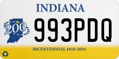 IN license plate 993PDQ