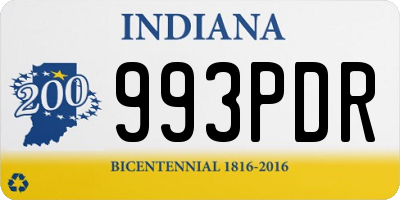 IN license plate 993PDR