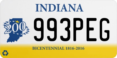 IN license plate 993PEG