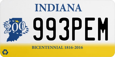 IN license plate 993PEM