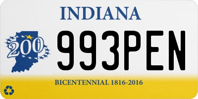 IN license plate 993PEN