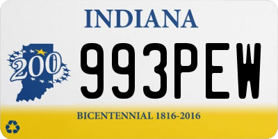 IN license plate 993PEW