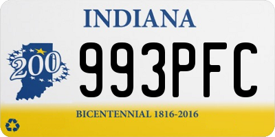 IN license plate 993PFC