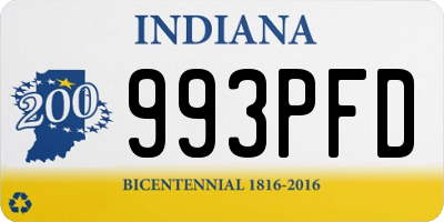 IN license plate 993PFD