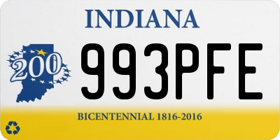 IN license plate 993PFE