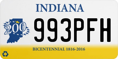 IN license plate 993PFH