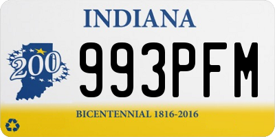 IN license plate 993PFM