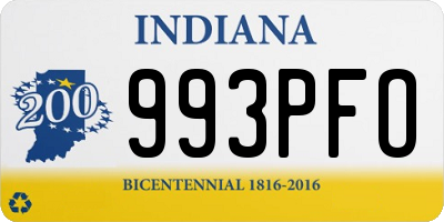 IN license plate 993PFO