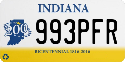 IN license plate 993PFR