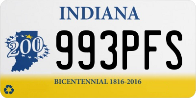 IN license plate 993PFS