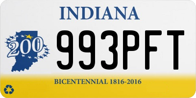 IN license plate 993PFT