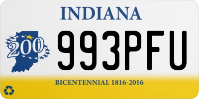 IN license plate 993PFU