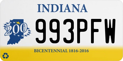 IN license plate 993PFW