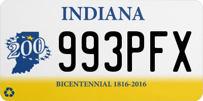 IN license plate 993PFX