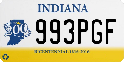 IN license plate 993PGF