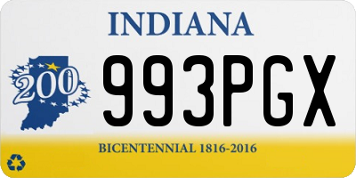 IN license plate 993PGX