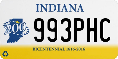 IN license plate 993PHC