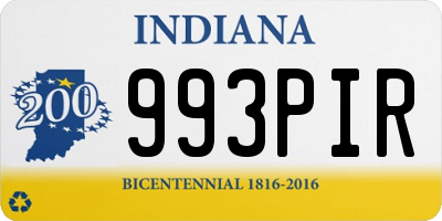 IN license plate 993PIR