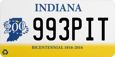 IN license plate 993PIT