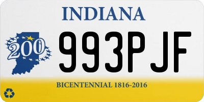 IN license plate 993PJF