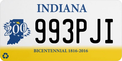 IN license plate 993PJI