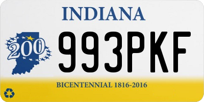 IN license plate 993PKF