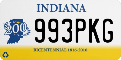 IN license plate 993PKG