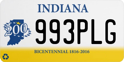 IN license plate 993PLG