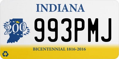 IN license plate 993PMJ