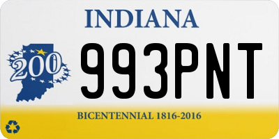 IN license plate 993PNT