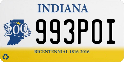 IN license plate 993POI