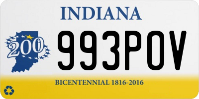 IN license plate 993POV